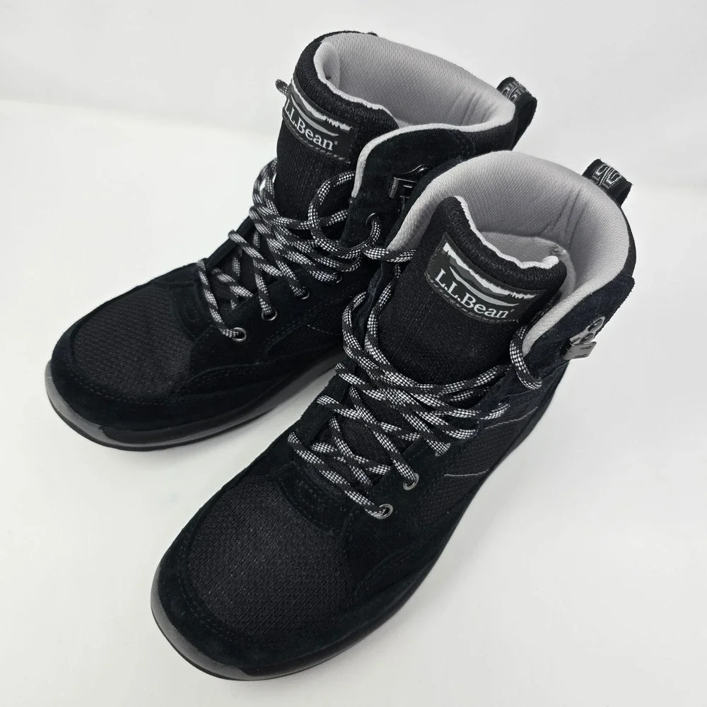 LL Bean Womens Snow Sneakers Waterproof Primaloft Boots Black 504747 Size 8.5 M